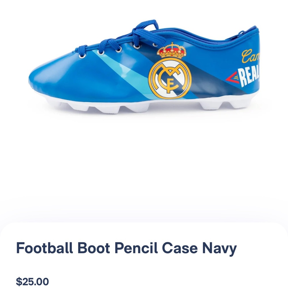 Brand New Real Madrid Blue Football Boot Pencil Case